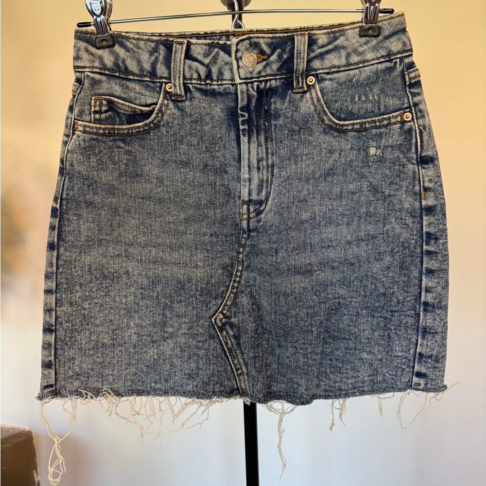 Wild Fable Acid Wash Blue Denim Mini Skirt Size 0
